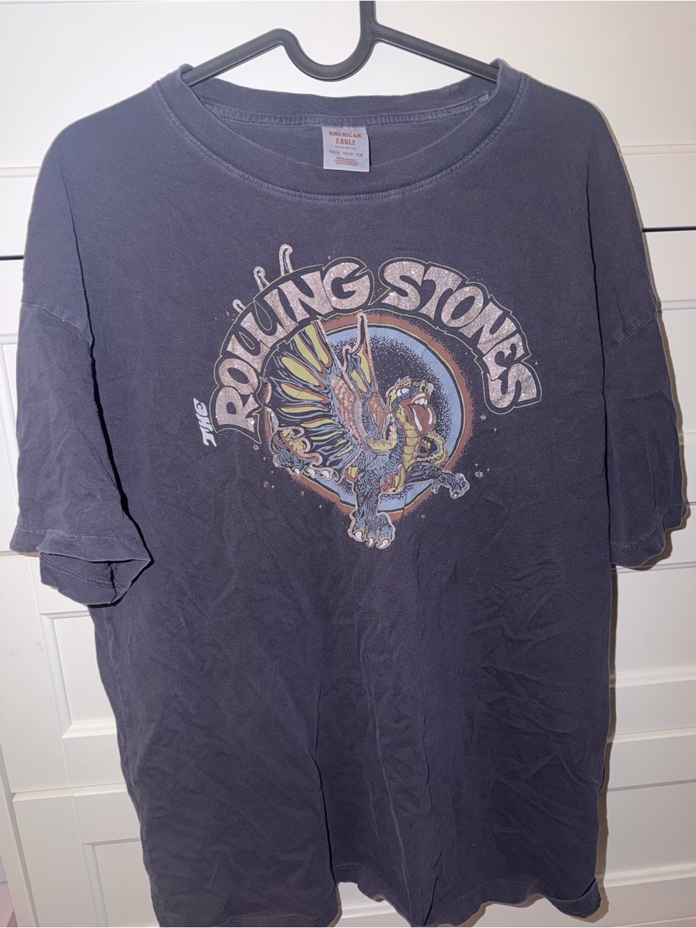 American Eagle Band Tee XS/S The Rolling Stones Graphic Tee in Faded Indigo
